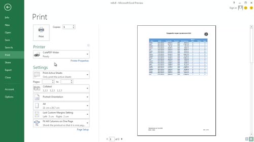 Създаване на PDF с Excel