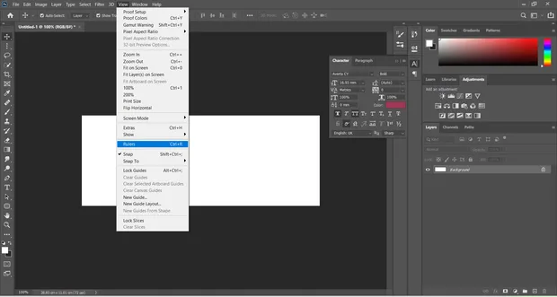 активиране на rulers photoshop ръководство aula.bg 