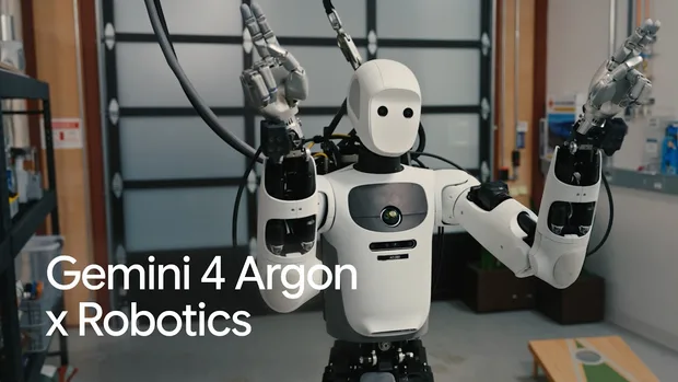 Хуманоиден робот се учи да играе корнхол с Gemini 4 Argon