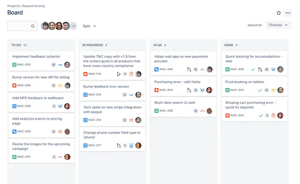 Jira Kanban board screenshot 