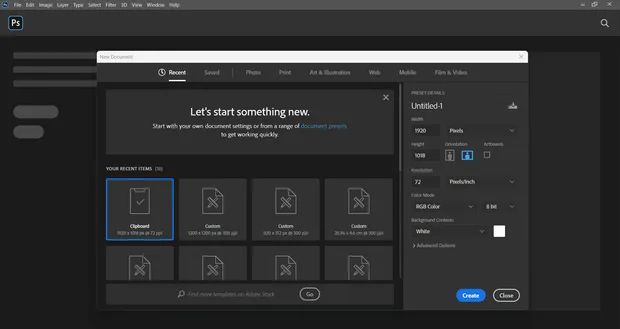 настройки на новия проект photoshop ръководство aula.bg