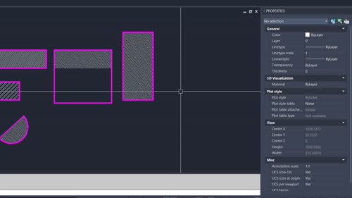 Асоциативни щриховки и автоматична адаптация при промени (Hatch)