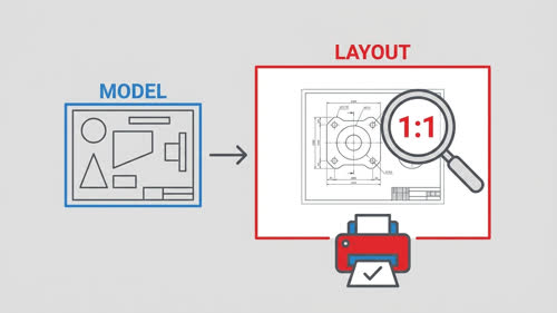 Плотиране през Layout с мащаб 1:1. Професионална подготовка на чертежа