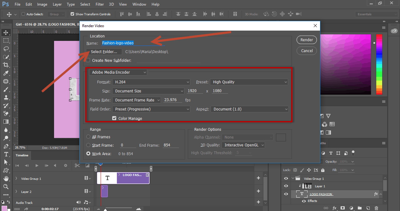 Как да вмъкнем видео в текст във Photoshop CC