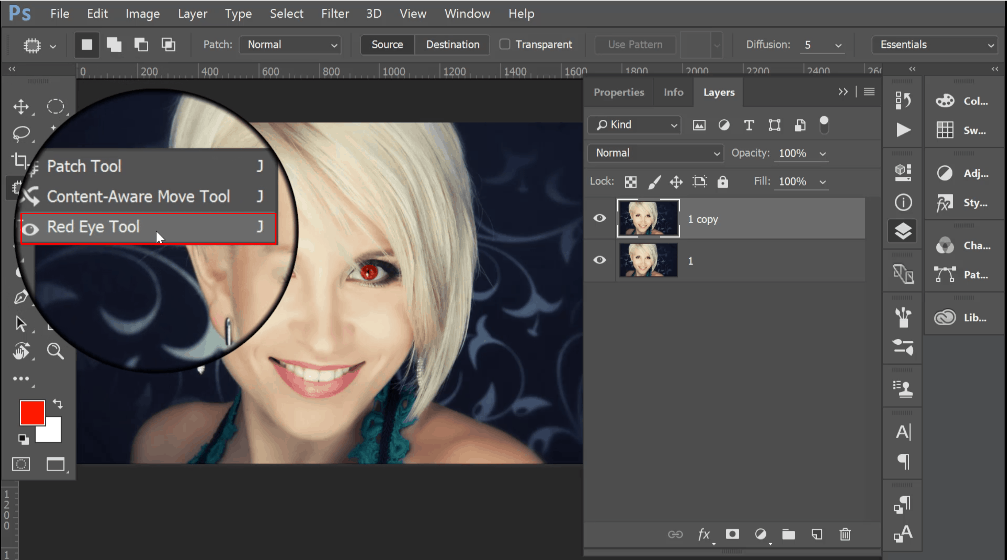 Как да премахнем червени очи с Photoshop