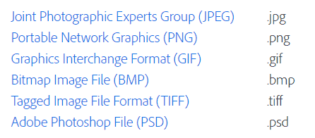 Photoshop file formats