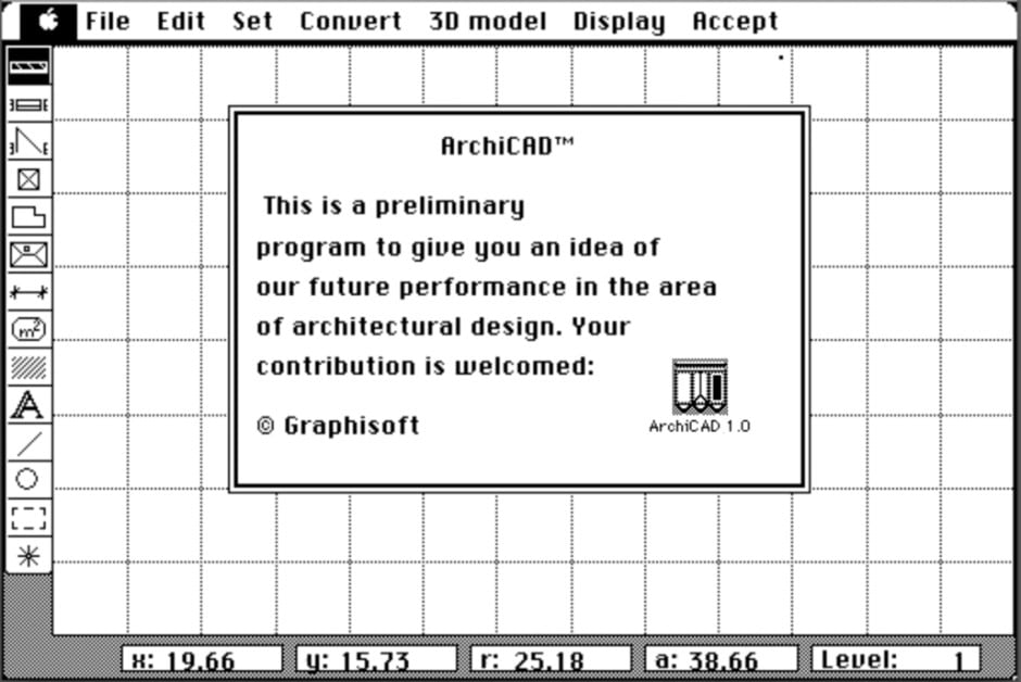 ArchiCAD интерфейс версия 1 на apple macintosh
