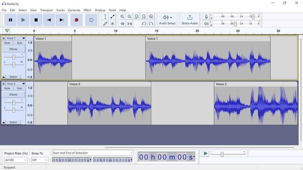 безплатни програми за аудио обработка - audacity