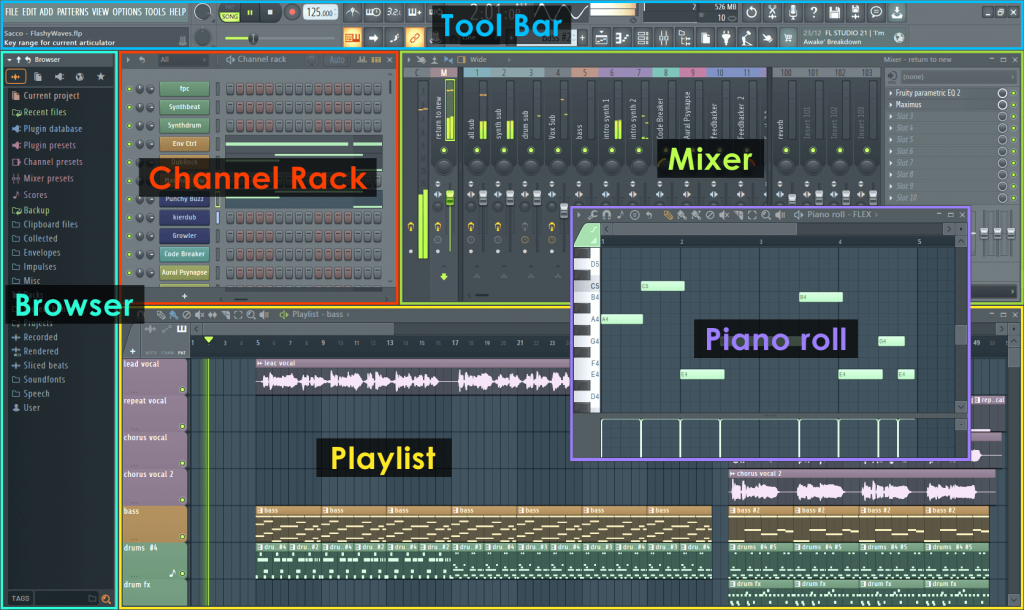 Аудио софтуерите - FL Studio интерфейс