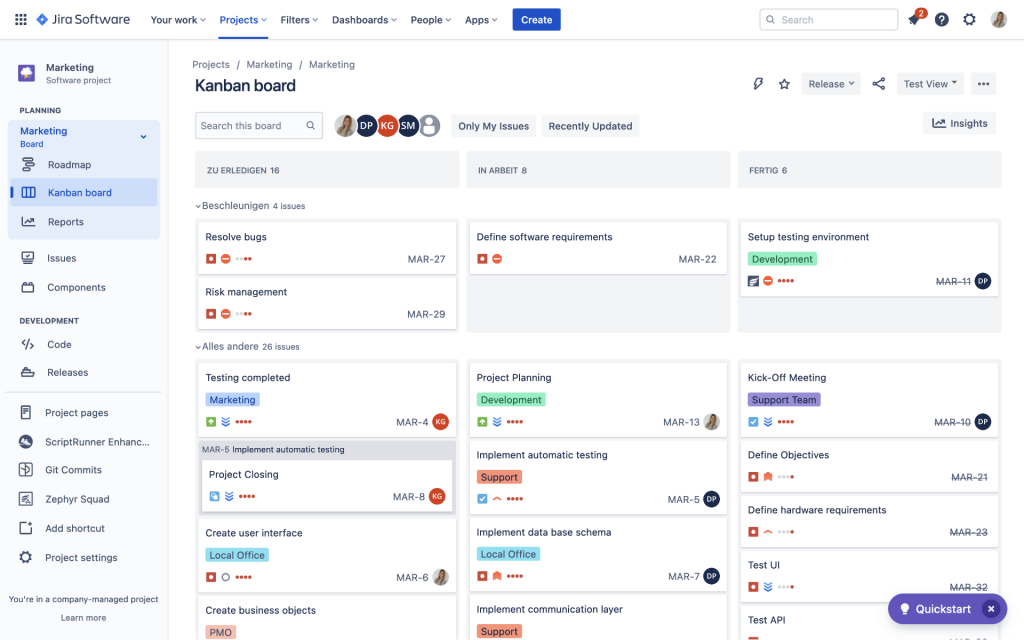 Jira - Kanban board - за мениджъри на проекти