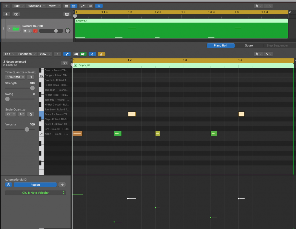 Композиране на песен с Logic Pro X - свой шаблон с барабани