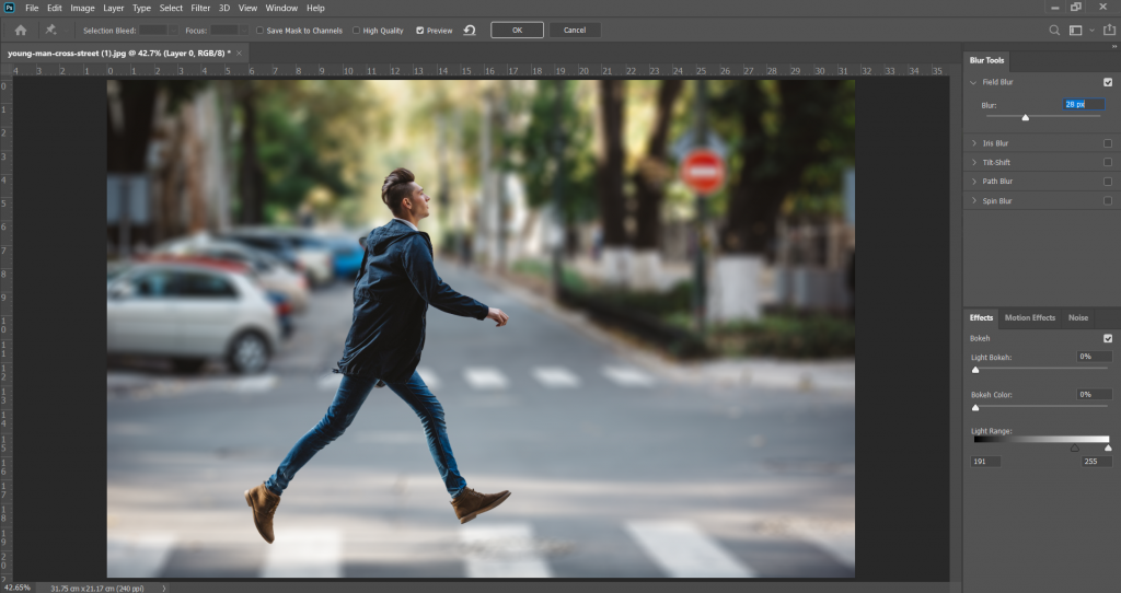 Замъгляване на фон с Photoshop - Field Blur