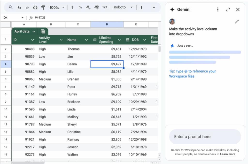 Gemini в Google Workspace