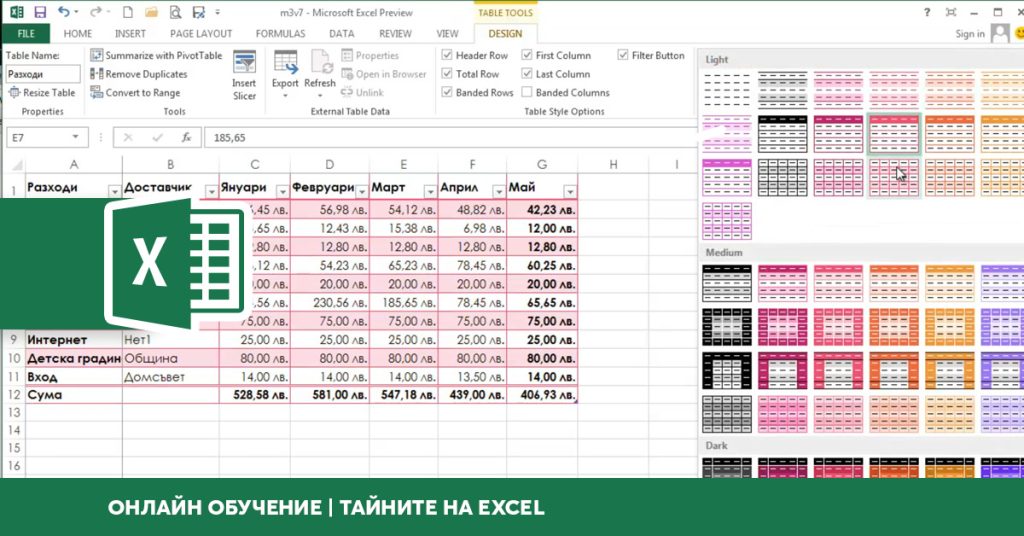 Обучение по Excel с практически задачи и анализ на данни